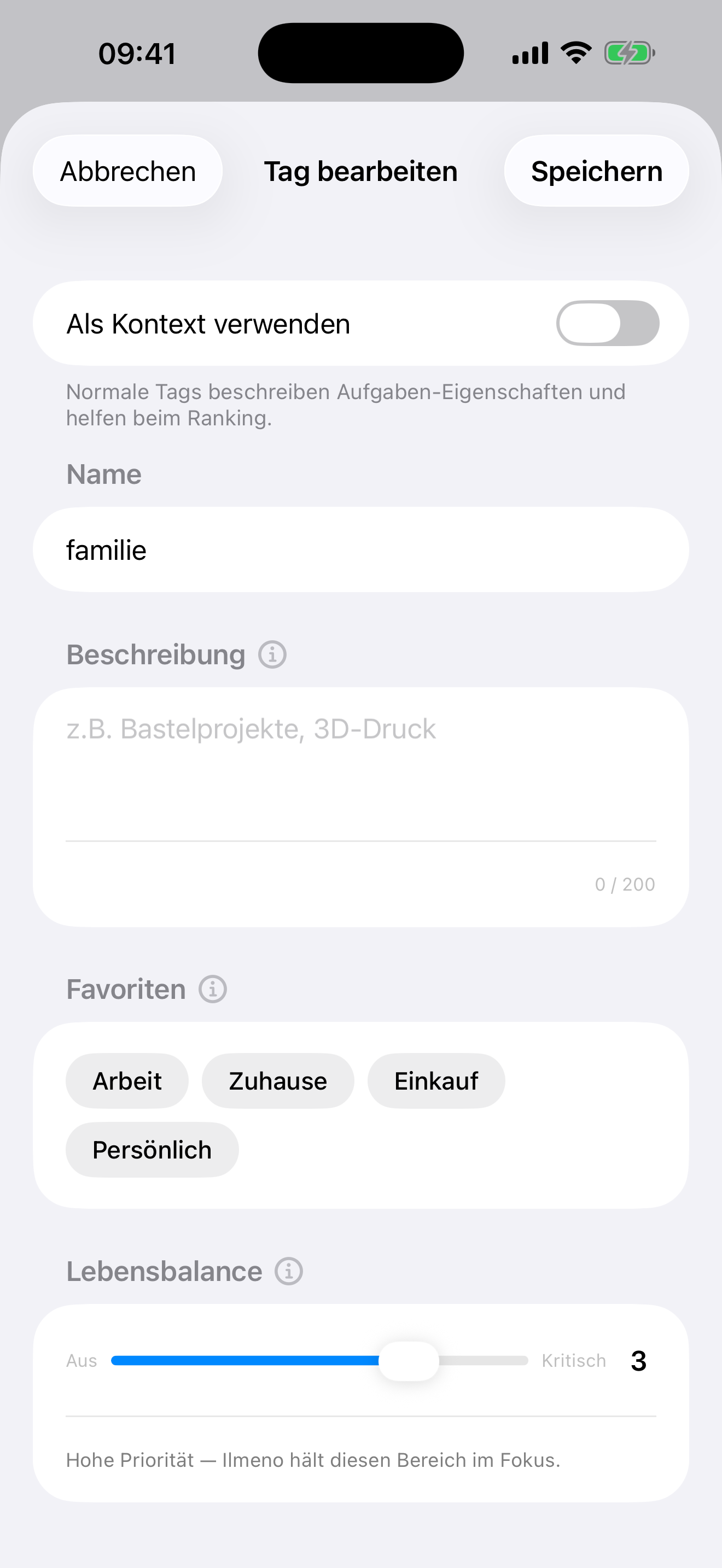 Tag importance editor